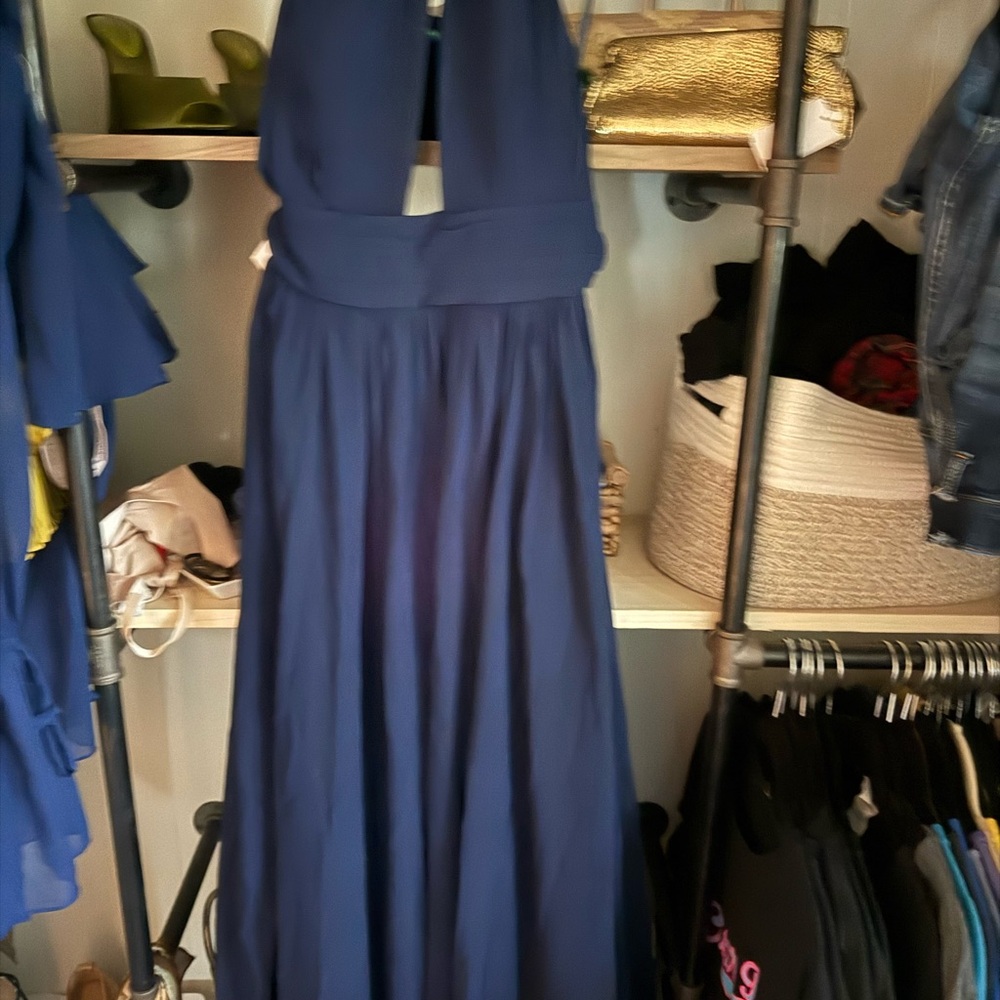 Fame and Partners Deep Blue Backless Dress